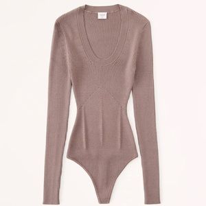 Scoop neck sweater bodysuit